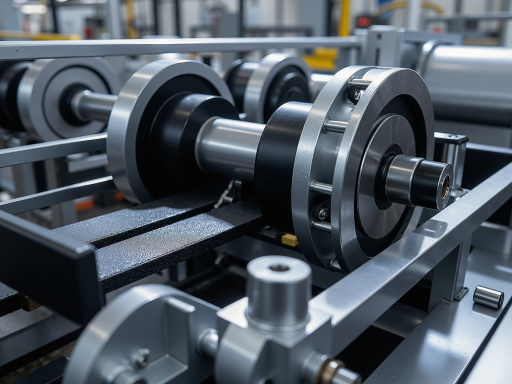 机械制造公司标识，黑色矩形徽标，银色工业图案，稳重专业风格